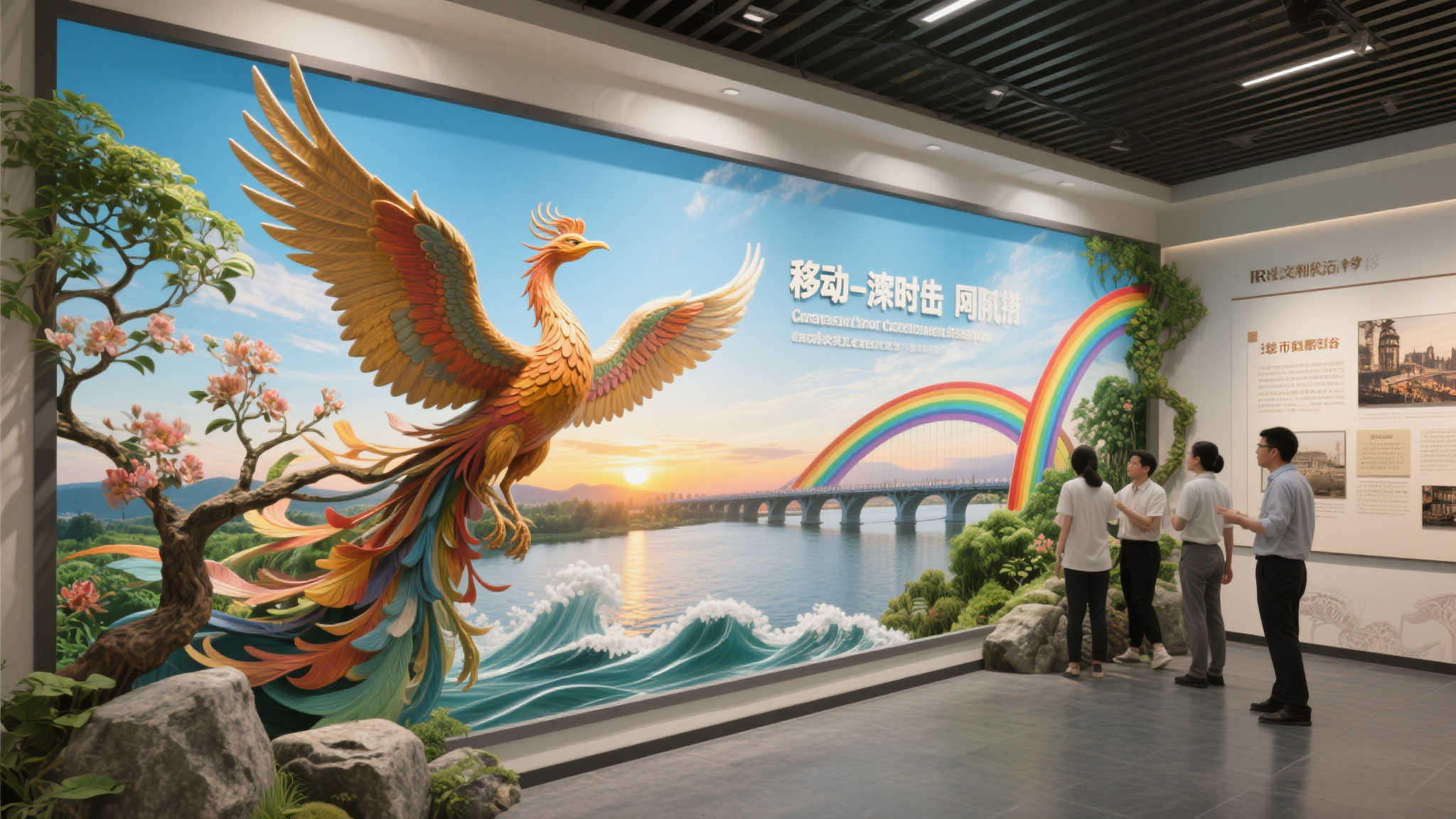 生机勃勃 传统文化新风貌展示墙模型设计团