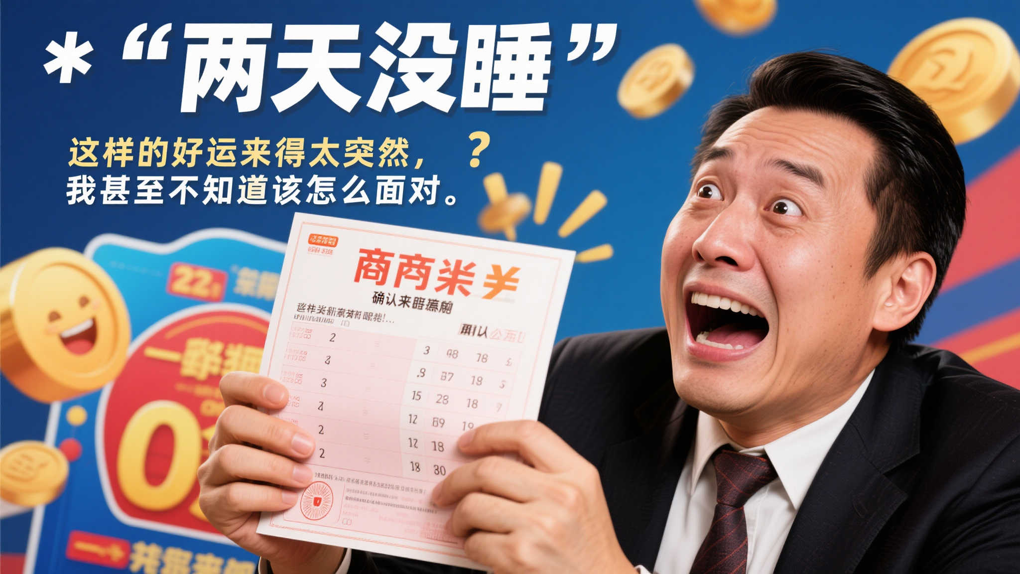 当得知自己中奖的消息时，这位生意人简直不